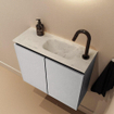 MONDIAZ TURE-DLUX 60cm toiletmeubel Plata. EDEN wastafel Opalo positie rechts. Met 1 kraangat. SW1104445