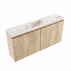 MONDIAZ TURE-DLUX 100cm toiletmeubel Washed Oak. EDEN wastafel Frappe positie midden. Met 1 kraangat. SW1103092