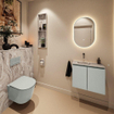 MONDIAZ TURE-DLUX 60cm toiletmeubel Greey. EDEN wastafel Glace positie links. Zonder kraangat. SW1103281