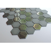 The Mosaic Factory Valencia mozaïektegel - 27.6x32.9cm - wandtegel - Zeshoek/Hexagon - Gerecycled glas Khaki mat/glans SW374591