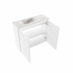 MONDIAZ TURE-DLUX 60cm toiletmeubel Talc. EDEN wastafel Ostra positie links. Met 1 kraangat. SW1104689