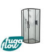FugaFlow Boutry Quick Fit Douchecabine - kwartrond - 90x90x195cm - helder glas - anti kalk - mat zwart SW999910