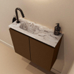 MONDIAZ TURE-DLUX 60cm toiletmeubel Rust. EDEN wastafel Glace positie links. Met 1 kraangat. SW1103494