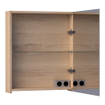 BRAUER Impress spiegelkast - 60x70x15cm - zonder verlichting - met 1 rechtsdraaiende dubbelzijdige spiegeldeur - lamellen eiken naturel SW393018