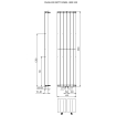 Plieger Cavallino Retto designradiator verticaal enkel middenaansluiting 1800x450mm 910W wit 7252970
