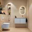 MONDIAZ TURE-DLUX 100cm toiletmeubel Clay. EDEN wastafel Frappe positie rechts. Zonder kraangat. SW1102698