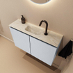 MONDIAZ TURE-DLUX 80cm toiletmeubel Clay. EDEN wastafel Ostra positie midden. Met 1 kraangat. SW1104766