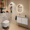 MONDIAZ TURE-DLUX 80cm toiletmeubel Linen. EDEN wastafel Glace positie links. Zonder kraangat. SW1105227