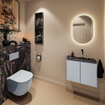 MONDIAZ TURE-DLUX 60cm toiletmeubel Clay. EDEN wastafel Lava positie rechts. Zonder kraangat. SW1103713