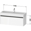 Duravit Ketho 2 wastafelonderbouwkast met 1 lade voor enkele wastafel 118.4x46x44cm met greep antraciet betongrijs mat SW772675