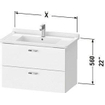 Duravit XBase Wastafelonderkast 80x46.8x56cm Standaard greep met softclose spaanplaat Grafiet Mat SW444471