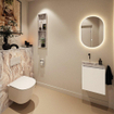 MONDIAZ TURE-DLUX 40cm toiletmeubel Talc. EDEN wastafel Glace positie links. Zonder kraangat. SW1103169