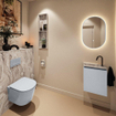 MONDIAZ TURE-DLUX 40cm toiletmeubel Clay. EDEN wastafel Glace positie links. Met 1 kraangat. SW1103197