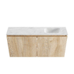 MONDIAZ TURE-DLUX 100cm toiletmeubel Washed Oak. EDEN wastafel Opalo positie rechts. Zonder kraangat. SW1104642