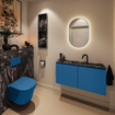 MONDIAZ TURE-DLUX 100cm toiletmeubel Jeans. EDEN wastafel Lava positie midden. Met 1 kraangat. SW1103843
