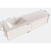 MONDIAZ LUSH Badkamermeubelset - 150cm - 2 lades - wastafel cloud - wasbak links - 0 kraangaten - underlayment SW409562