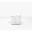 Brabantia ReNew Badkameraccessoires - set van 3 - Zeeppomp - Tandenborstelhouder - Schaal - wit SW454753