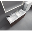 Duravit Me by starck dubbele wastafel 130x49cm 2 kraangaten met overloop wit SW88244