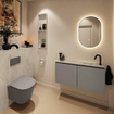 MONDIAZ TURE-DLUX Toiletmeubel - 100cm - Smoke - EDEN - wastafel Opalo - positie rechts - 1 kraangat SW1126212