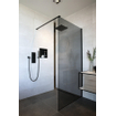Plieger Panorama douchewand 6mm 118/120x200cm excl. muursteun incl. bevestiging zwart/rookgrijs SW207763