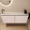 MONDIAZ TURE-DLUX 120cm toiletmeubel Rosee. EDEN wastafel Opalo positie links. Met 1 kraangat. SW1104517