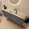 MONDIAZ TURE-DLUX 120cm toiletmeubel Dark Grey. EDEN wastafel Frappe positie midden. Met 1 kraangat. SW1102795