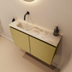MONDIAZ TURE-DLUX 80cm toiletmeubel Oro. EDEN wastafel Frappe positie links. Zonder kraangat. SW1102945