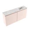 MONDIAZ TURE-DLUX 100cm toiletmeubel Rosee. EDEN wastafel Glace positie rechts. Met 1 kraangat. SW1103502