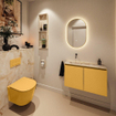MONDIAZ TURE-DLUX 80cm toiletmeubel Ocher. EDEN wastafel Frappe positie links. Zonder kraangat. SW1102865
