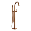 Brauer Copper Edition Staande Badkraan - handdouche staaf 1 stand -2 gladde knoppen - PVD - geborsteld koper SW374503