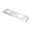 INK Smooth wastafel - 180x45x9cm - 2 wasbakken - 0 kraangaten - polystone wit glans SW798270