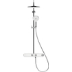 Duravit Shower Systems Douchesysteem - thermostatisch - HOH=15cm - hoofddouche ø23cm - 1 jet - handdouche rond - 3 jet - chroom/wit hoogglans SW962035