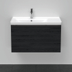 Duravit D-Neo wastafelonderkast 78.4x44x45.2cm 1 lade met softclose Eiken (zwart) Mat SW640811