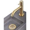 Differnz Ravo fonteinset - 38.5x18.5x25cm - Rechthoek - 1 kraangat - Gebogen matte goude kraan - met zwart frame - beton donkergrijs SW373261