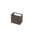INK Wastafelonderkast - 70x45x65cm - 2 lades - greeploos - 45 graden afwerking rondom - a symmetrisch - MDF lak taupe mat SW693236