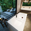 MONDIAZ FREEZE Vrijstaand bad - 180x85cm - kleur Plata / Talc SW1015117