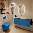 MONDIAZ TURE-DLUX 120cm toiletmeubel Jeans. EDEN wastafel Glace positie midden. Zonder kraangat. SW1103312