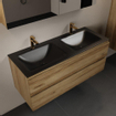 Mondiaz Aivy badmeubelset - 120x45x50cm - 2 kraangaten - 2 wasbakken urban Solid surface - Links en rechts - 2 lades - Met spiegelkast - Melamine Chai SW892187