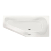 Xenz Lagoon compact ligbad - 160x75cm - met overloop - zonder afvoer - Hoekopstelling rechts - Acryl Wit SW102958