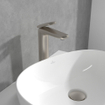 Villeroy & Boch Antao Eengreeps wastafelkraan - verhoogd - met Push-Open afvoergarnituur - Matt Brushed Nickel (RVS) SW974199