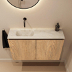 MONDIAZ TURE-DLUX 80cm toiletmeubel Washed Oak. EDEN wastafel Ostra positie links. Zonder kraangat. SW1105138
