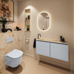MONDIAZ TURE-DLUX 100cm toiletmeubel Clay. EDEN wastafel Frappe positie links. Met 1 kraangat. SW1102687