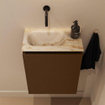 MONDIAZ TURE-DLUX 40cm toiletmeubel Rust. EDEN wastafel Frappe positie links. Zonder kraangat. SW1103007