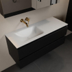 Mondiaz Aivy badmeubelset - 120x45x50cm - 0 kraangaten - 1 wasbak talc Solid surface - Links - 2 lades - Met spiegelkast - MDF Urban SW892183