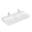 Villeroy & Boch Memento 2.0 wastafel voor handdoekhouders 100x47cm met overloop 2 kraangaten ceramic+ wit SW336045