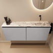 MONDIAZ TURE-DLUX 120cm toiletmeubel Plata. EDEN wastafel Glace positie rechts. Zonder kraangat. SW1103448