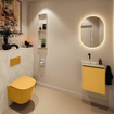 MONDIAZ TURE-DLUX 40cm toiletmeubel Ocher. EDEN wastafel Ostra positie links. Zonder kraangat. SW1104922