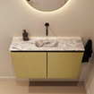 MONDIAZ TURE-DLUX 80cm toiletmeubel Oro. EDEN wastafel Glace positie midden. Zonder kraangat. SW1103423