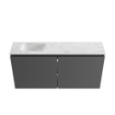 MONDIAZ TURE-DLUX 100cm toiletmeubel Dark Grey. EDEN wastafel Opalo positie links. Met 1 kraangat. SW1104265