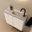 MONDIAZ TURE-DLUX 60cm toiletmeubel Talc. EDEN wastafel Glace positie rechts. Met 1 kraangat. SW1103105